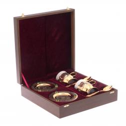 Кофейный набор "Малахитовый" на 2 персоны 170 мл фарфор Златоуст