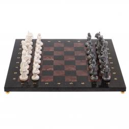 Шахматы &amp;quot;Средневековье&amp;quot; доска 40х40 см лемезит змеевик