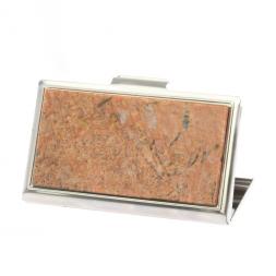 Карманная визитница из камня пегматит