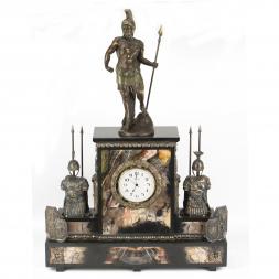 Интерьерные часы из яшмы с бронзой &amp;quot;Спартанец&amp;quot;