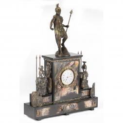 Интерьерные часы из яшмы с бронзой &amp;quot;Спартанец&amp;quot;