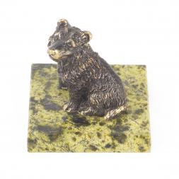 Статуэтка из бронзы и змеевика &amp;quot;Собачка средняя №3&amp;quot;