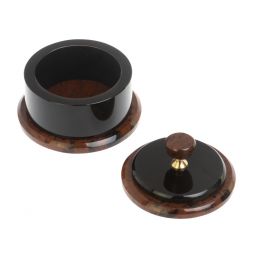 Шкатулка круглая из обсидиана 9,5х9,5х9,5 см