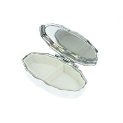 Таблетница эллипс на 2 отделения камень шайтанский переливт 6х3,5х2 см