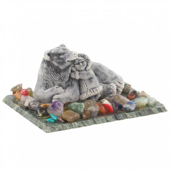 Сувенир из мрамолита &amp;quot;Девочка с медведем&amp;quot; 120257