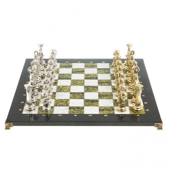 Шахматы &amp;quot;Атлас&amp;quot; доска 44х44 см мрамор змеевик фигуры металлические 122598