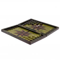 Нарды &amp;quot;Звезда&amp;quot; из камня змеевик, лемезит