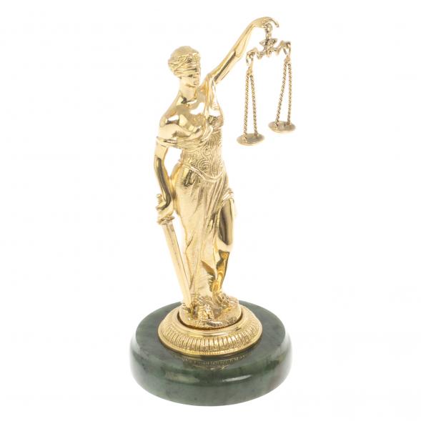 Бронзовая статуэтка &amp;quot;Фемида&amp;quot; на подставке из нефрита 127109
