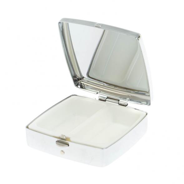 Таблетница на 2 отсека камень золотистый обсидиан цвет серебро 127975