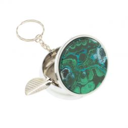 Пепельница карманная малахит с хризоколлой 5х5,5х2 см