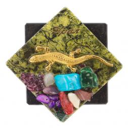 Магнит с ящерицей "Урал" ромб змеевик