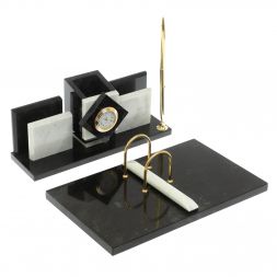 Письменный набор &amp;quot;Менеджер&amp;quot; из мрамора и змеевика