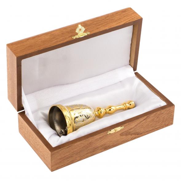 Колокольчик подарочный &amp;quot;Родонит&amp;quot; в деревянном футляре Златоуст 120670