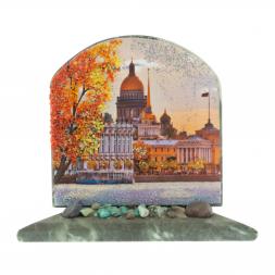 Сувенир арка "Исаакиевский собор" из змеевика 13х6,5х10 см