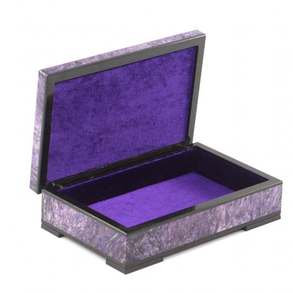 Шкатулка из натурального чароита &amp;quot;Открытие&amp;quot; 16,5х11х5 см 121825