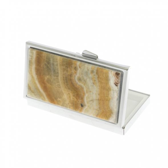 Таблетница на 3 отделения камень оникс цвет серебро 129888