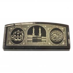 Оберег в машину "Мусульманский" из черного обсидиана 6х3 см