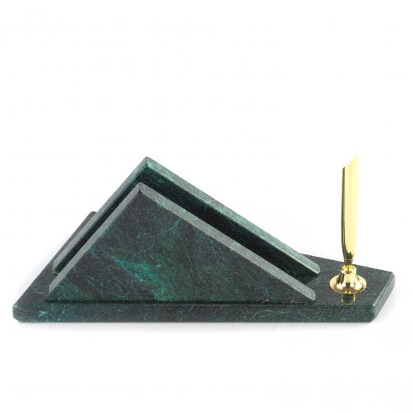 Визитница настольная с гербом России из змеевика 113465