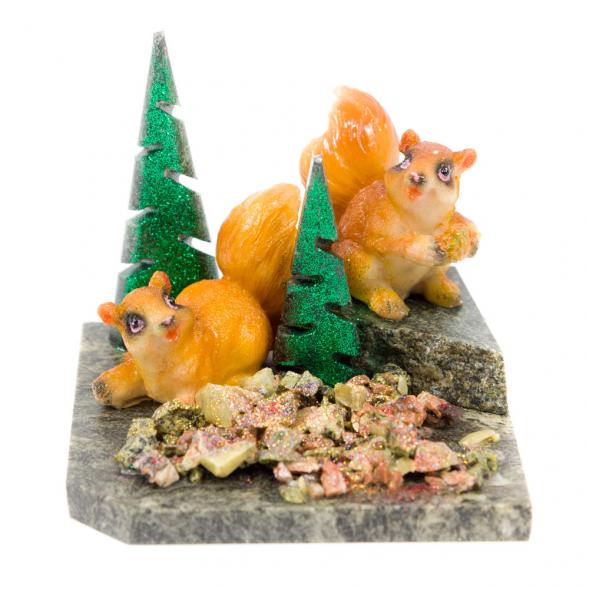 Сувенир &amp;quot;Бельчата&amp;quot; из змеевика 116536