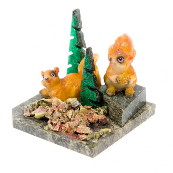 Сувенир &amp;quot;Бельчата&amp;quot; из змеевика 116536