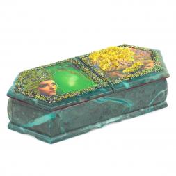 Шкатулка с двумя отделениями &amp;quot;Хозяйка медной горы с осенним пейзажем&amp;quot; 29,5х12х8 см