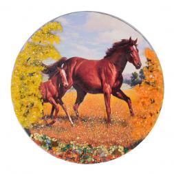 Магнит с рисунком "Лошадь с жеребенком" змеевик