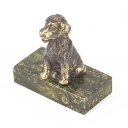 Статуэтка &amp;quot;Собачка малая №7&amp;quot; из бронзы и змеевика