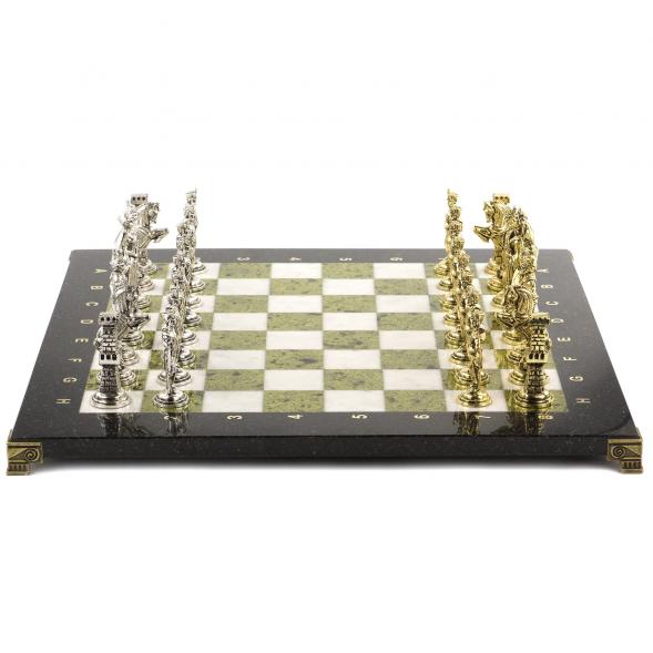 Шахматы &amp;quot;Отечественная война 1812 г.&amp;quot; доска 40х40 см мрамор змеевик 120700