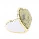 Карманное зеркало &amp;quot;Сердце&amp;quot; из натурального камня змеевик цвет золото 121292