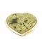 Карманное зеркало "Сердце" из натурального камня змеевик цвет золото