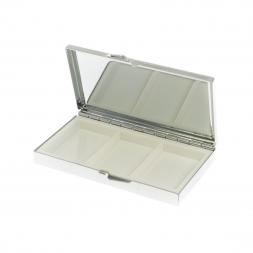 Таблетница на 3 отделения камень родонит цвет серебро