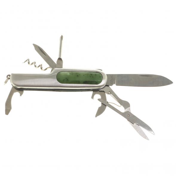 Нож мультитул складной 7 в 1 с камнем нефрит 124060