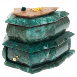 Ларец для украшений змеевик 18x11x13,5 см