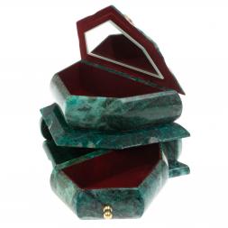 Ларец для украшений змеевик 18x11x13,5 см