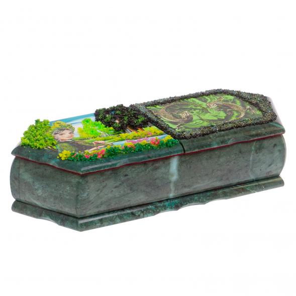 Шкатлука на два отделения &amp;quot;Хозяйка медной горы и ящерицы&amp;quot; 29х11,5х7 см 125440