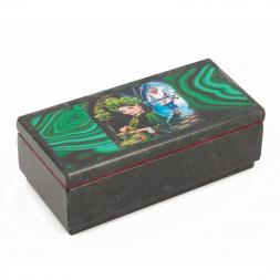 Шкатулка Хозяйка медной горы змеевик 14х7х5 см