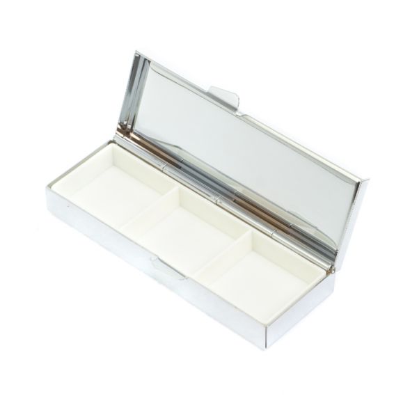 Таблетница на 3 отделения камень амазонит цвет серебро 127351