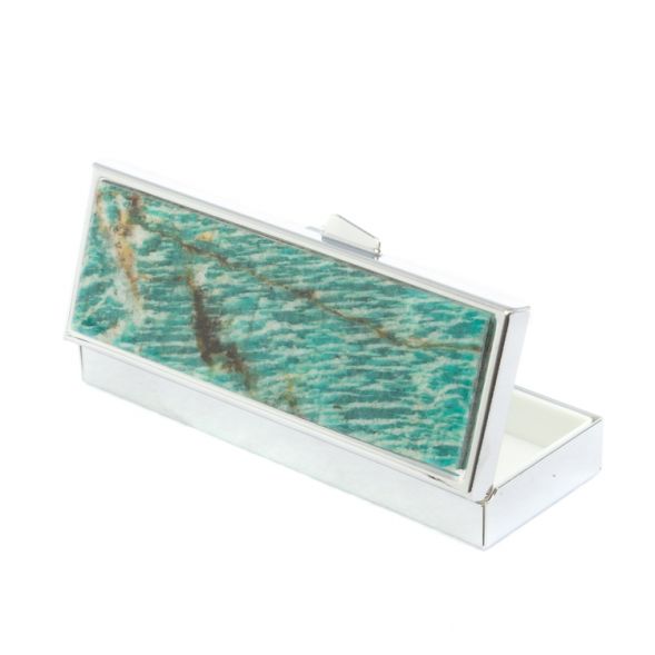 Таблетница на 3 отделения камень амазонит цвет серебро 127351