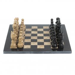 Каменные шахматы &amp;quot;Дебют&amp;quot; доска 30х30 см ракушечник