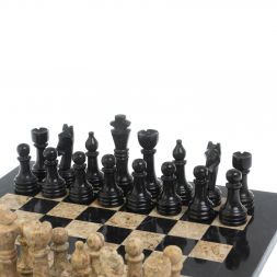 Каменные шахматы &amp;quot;Дебют&amp;quot; доска 30х30 см ракушечник