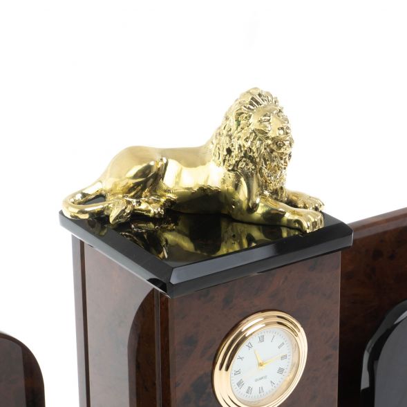 Настольный набор &amp;quot;Лев&amp;quot; из обсидиана 128743