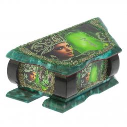 Шкатулка с иллюстрацией "Хозяйка медной горы" из змеевика 20х10х8 см