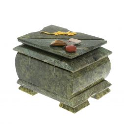 Шкатулка &amp;quot;Оригинал&amp;quot; из змеевика 11,5х8,5х8,5 см