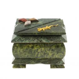 Шкатулка &amp;quot;Оригинал&amp;quot; из змеевика 11,5х8,5х8,5 см