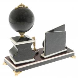 Набор с визитницей змеевик красный