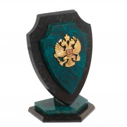 Сувенир "Щит с гербом России" камень змеевик 11х7х16 см
