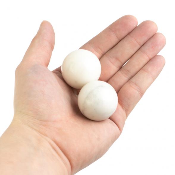 Шары для массажа 3,5 см из белого мрамора 127587