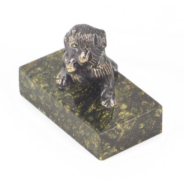 Статуэтка из бронзы и змеевика &amp;quot;Собачка малая №9&amp;quot; 118757