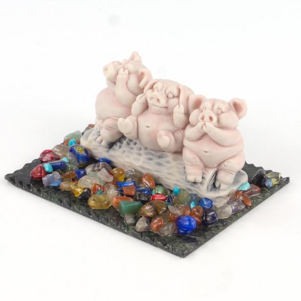 Сувенир &amp;quot;Три поросенка&amp;quot; из мрамолита 119345