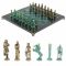 Шахматы "Римляне против Галлов" фигуры бронза / патина 36х36 см змеевик